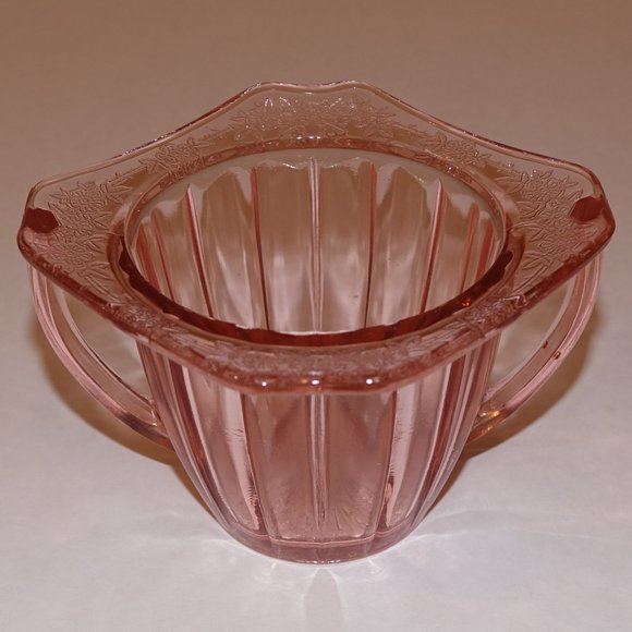Vintage Jeanette Adam Pink Creamer & Open Sugar Bowl Depression Glass - Picture 4 of 6